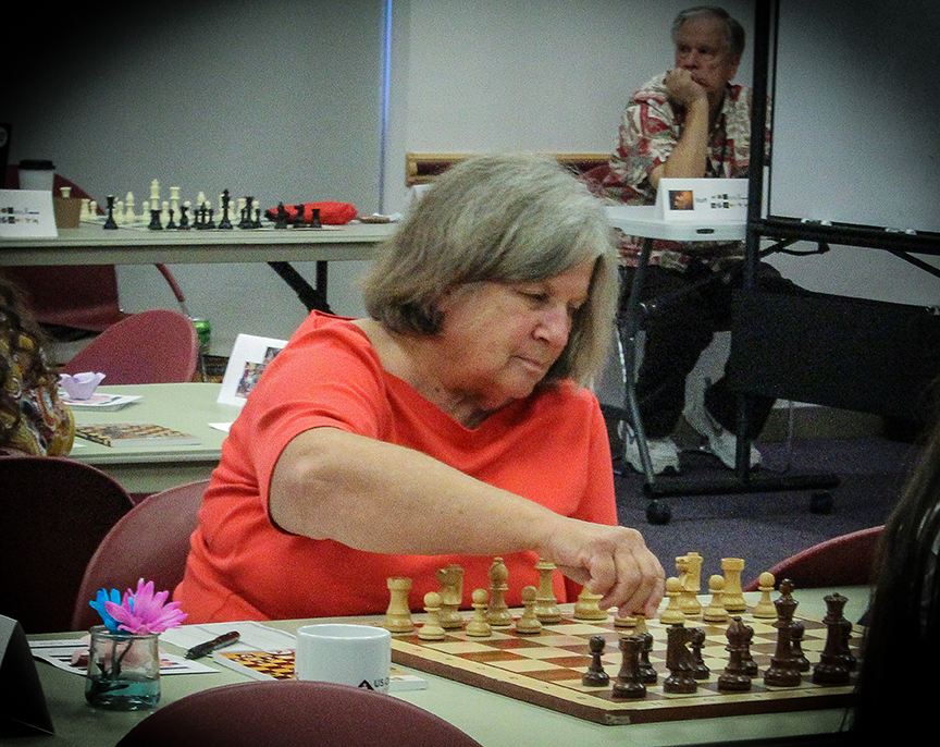 This was Barbara Swafford's second Texas Women's Chess Championship. Photo by Sheryl Mc Broom at North Richland Hills Library.