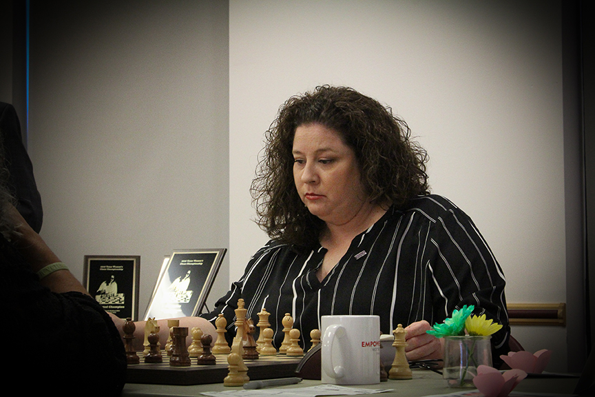 This was Renate Garcia's first Texas Women's Chess Championship. Photo by Sheryl Mc Broom at North Richland Hills Library.