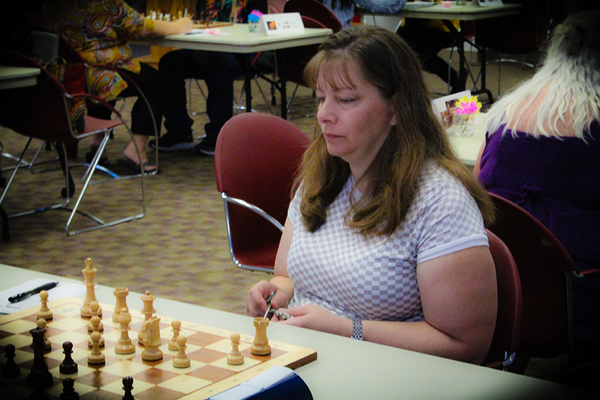This was Wendy Reed's second Texas Women's Chess Championship. Photo by Sheryl Mc Broom at North Richland Hills Library.